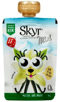 Skyr Mini Vanilje 90g pose Q