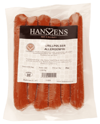 Hanssens Grillpølse Allergenfri 360g