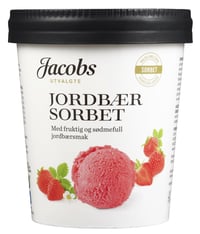 Jordbærsorbet 500ml Jacobs Utvalgte
