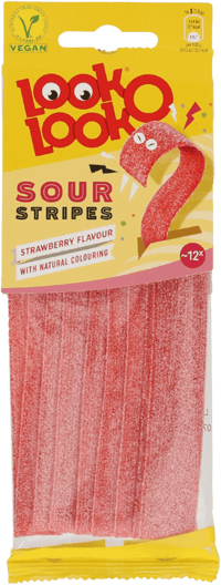 Look O Look Sour Strawberry Stripes 90g
