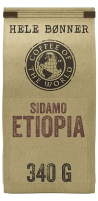 Sidamo Etiopia Hele Bønner 340g Cotw
