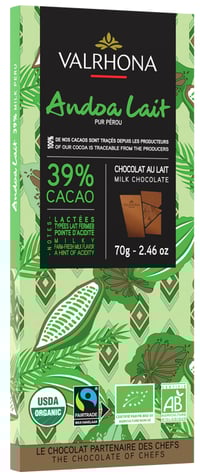 Melksjokolade 39% Andoa 70g Valrhona