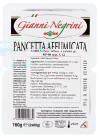 Pancetta Cubetti Røkt Bacon 2x80g Negrini