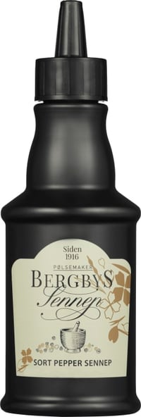 Sennep Svartpepper 235g Bergbys