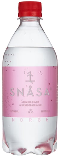 Mineralvann med Bringebærsmak og Kullsyre 0.5l Snåsavann
