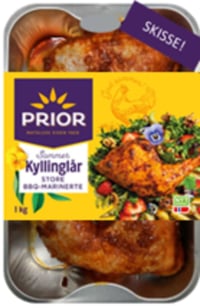 Kylling Lårstykker Bbq 1kg Kyllinggården