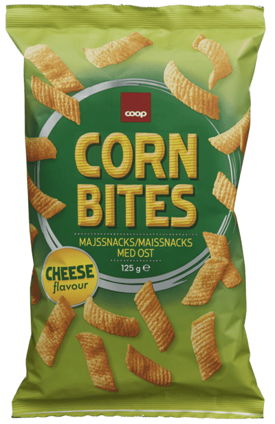 Coop Corn Snacks With Cheese 125g