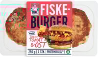 Fiskeburger Soltørket Tomat/Ost 250g