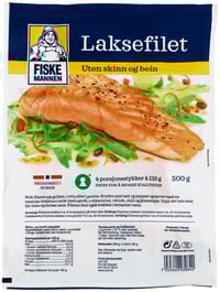 Laksefilet u/Skinn&Ben 500g Fiskemannen