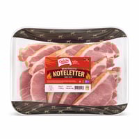 Bøkerøkte koteletter av svin