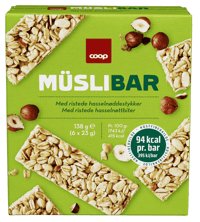 Coop Müslibar med Ristede Hasselnøtter 6pk 138g