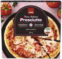 Pizza med tomatsaus, skinke og mozzarellaost. Dypfryst.