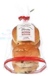 Bollekongen Rosinboller 4 Pk 288 g Mesterbakeren