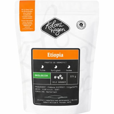 Hele økologiske kaffebønner fra Etiopia