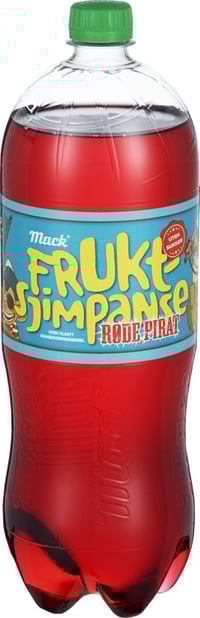 Fruktsjimpanse Røde Pirat uten Sukker 1.50l Fl