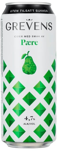 Grevens Cider Pære u/Sukker 0,5l boks