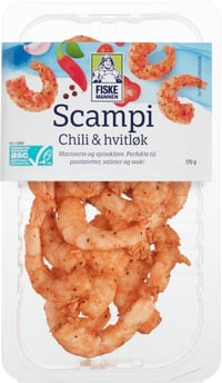 Scampi Chili Hvitløk Asc 170g Fiskemannen