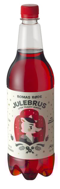 Julebrus Rød u/Sukker 1l flaske Roma