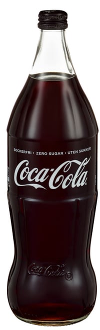Coca-Cola uten Sukker 1l Glassflaske