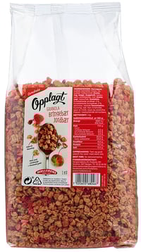 Opplagt Granola Jordbær og Bringebær 1kg Møllerens