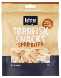 Tørrfisksnacks Sprø Biter, 30 g