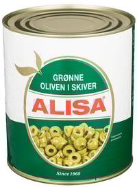 Oliven Grønne Skivet 3kg