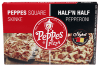 Peppes Square Half'n Half Skinke & Pepperoni 600g
