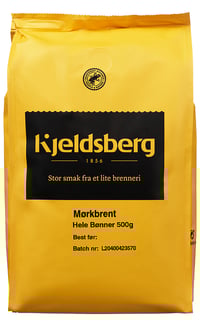Hele Bønner 500g Mørkbrent Kjeldsberg