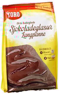 Sjokoladeglasur til Langpanne 278g Toro