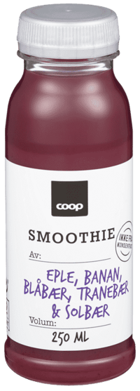Coop Smoothie Eple,Banan, Blåbær,Tranebær & Solbær