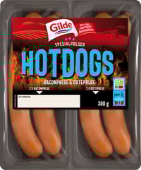 Hot Dogs Bacon&Ostepølse 300g Gilde