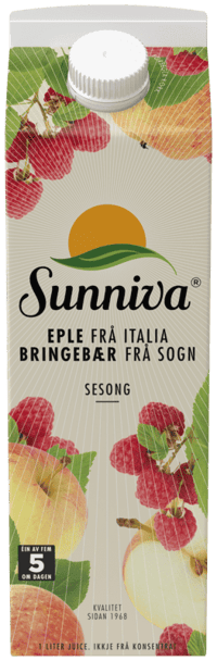 Sunniva Presset Eple/Bringebærjuice 1l