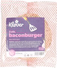 Kløver Baconburger Rå 85% 200g Fr