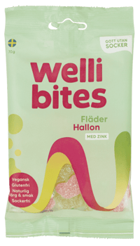 Wellibites Hyllebær & Bringebær 70g