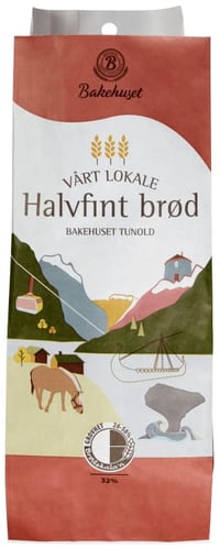 Halvfint Brød 750g Tunold