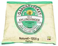 Gårdsklekket Hele Kyllingvinger 1,2kg Singelfryst Den Stolte Hane