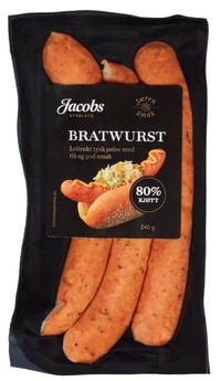 Bratwurst 80% 240g A.Idsøe/Jacobs Utvalgte