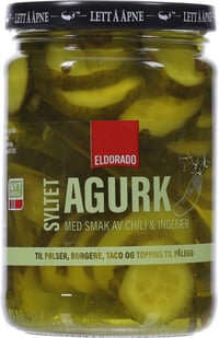 Agurker Syltede Ingefær&Chili Smak 380g Eldorado