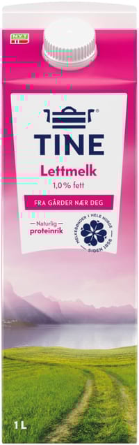 Lettmelk 1,0% 1l Tine