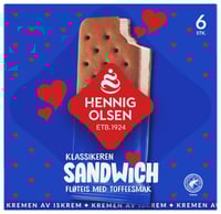 Sandwich Toffesmak 6stk Hennig-Olsen