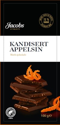 Sjokolade Mørk 70% 100g Appelsin Jacobs Utvalgte