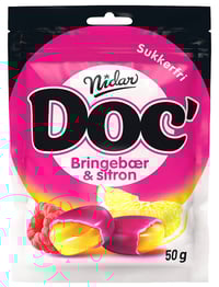Doc Bringebær&Sitron 50g
