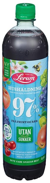 Husholdningssaft Uten Tilsatt Sukker, 0,9 l