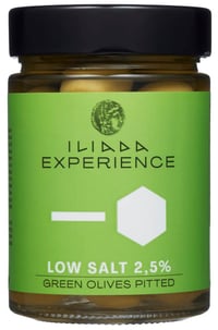 Oliven Grønn Saltredusert u/Sten 340g Iliada