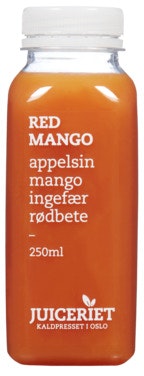 Kaldpresset Mangojuice Mango, Appelsin, Ingefær & Rødbete, 250 ml