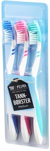 Tannbørster Medium, 3 stk