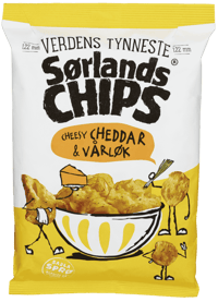 Sørlandschips Verdens Tynneste Cheddar&Vårløk 240g