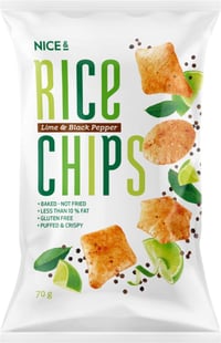 Ricechips Lime&Black Pepper 70g Nice&