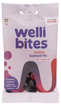 Wellibites Bringebær & Salt Lakris 70g
