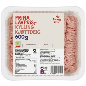 Kyllingkjøttdeig 600g Prima